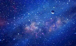 蓝色宇宙星空背景墙