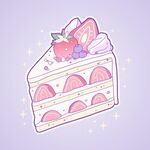 可爱草莓蛋糕插画