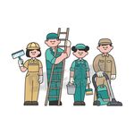 卡通家政清洁工人