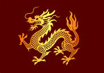 矢量四足夔龙金线纹剪纸
