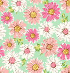 清新花卉无缝图案背景