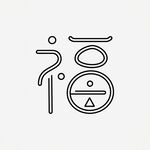 简约线条风福字艺术设计