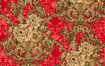 红色华丽花纹图案