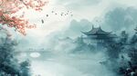 水墨江南山水古建筑图景