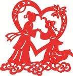 牛郎织女剪纸艺术形象
