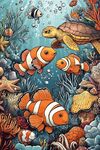 海底世界的多彩鱼类与海龟