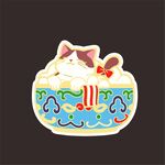 故宫猫咪卡通插画