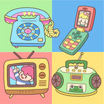 复古电子设备插画