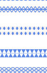 蓝白几何图案边框集合