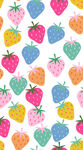 多彩草莓图案背景