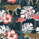 热带风情动植物印花图案数码印花