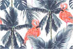 火烈鸟与棕榈叶图案设计数码印花