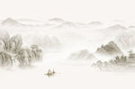中式山水屏风画