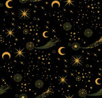 星空月夜无缝图案