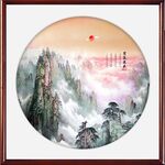 泰山日出旭日东升江山如画