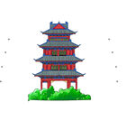 中阳楼中式建筑插画