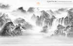 山水国画背景画