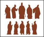 古代人物剪影造型展示
