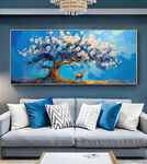 原创客厅高档装饰油画手绘发财树