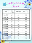美容价格表
