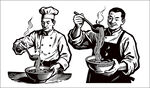 厨师展示烹饪技艺瞬间