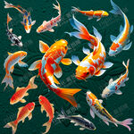 锦鲤鱼分层素材