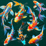 锦鲤鱼分层素材