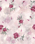 粉色花卉水彩风印花图案