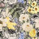 花卉图案布料数码印花四方连续