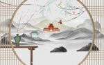 中式山水风景雅致画面