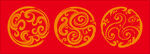 红色背景上的精美传统图案