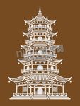 中式宝塔建筑图案
