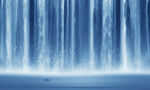 流水生财瀑布山水画背景墙