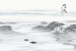 中式山水屏风画