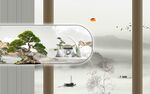中式山水景观装饰画