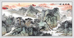 流水生财国画