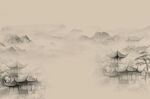中式山水屏风画