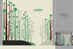 清新树木墙面装饰图案