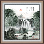 方形山水画