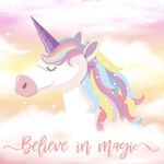 相信魔法独角兽梦幻少女心马卡龙