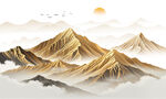 金色山水画