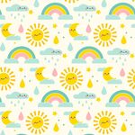 可爱天气元素无缝图案