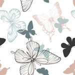 蝴蝶花卉图案无缝背景图