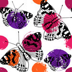 多彩蝴蝶图案背景设计数码印花