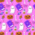 粉色万圣节元素可爱图案