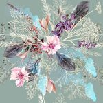 梦幻花卉艺术插画