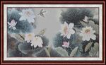 中式水墨荷花装饰画