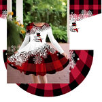 圣诞风女童连衣裙