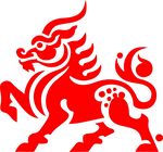 红色麒麟图案