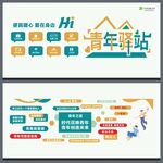 青年驿站宣传主题文化墙